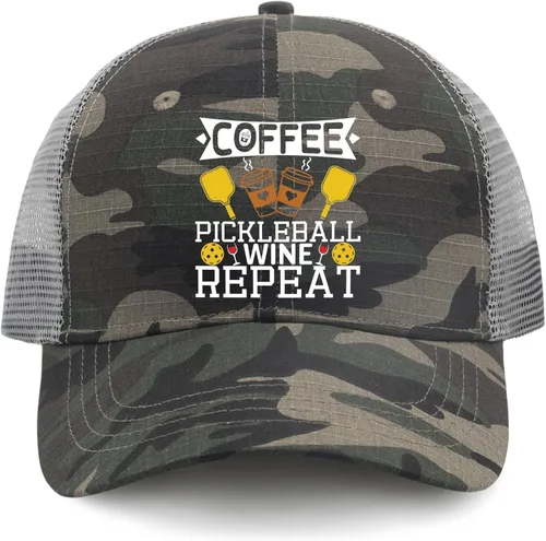 Vista 9 de devor Hat Coffee Pickleball Wine Repeat Baseball Cap, Graphic Baseball Caps for Women