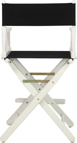 Vista 4 de Casual Home - Silla de director de 24.0 in, marco blanco con lienzo negro, altura de mostrador