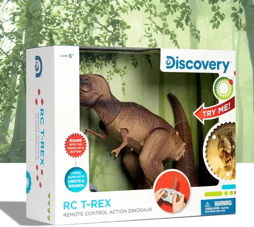 Vista 8 de Discovery™ Remote Control T-Rex Dinosaur – Realistic Jurassic RC Action Figure with Walking Legs, Roaring Sounds, Chomping Mouth Dinosaur Toys for