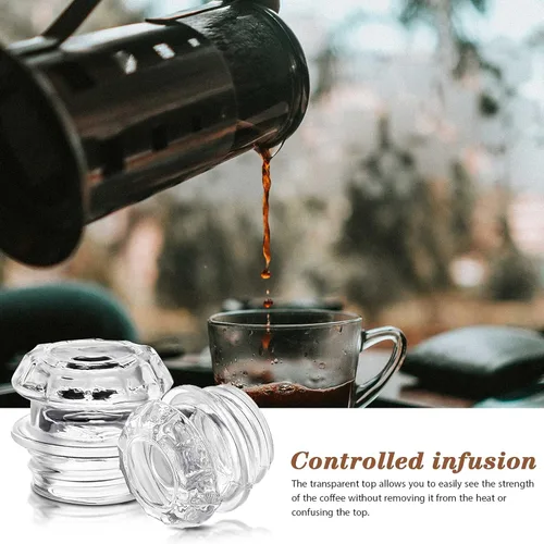 Vista 5 de 2 piezas de percolador de café de repuesto para parte superior de vidrio transparente para piezas de filtro de cafetera, piezas y accesorios