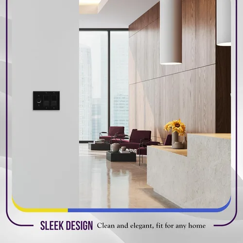 Vista 7 de ENERLITES Combinación de Interruptor de Luz de Palanca/Placa de Interruptor de Luz Decorativo, Placa de Pared de Tres Posiciones, Tamaño Estándar