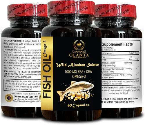Vista 2 de Aceite de pescado Omega 3 - Aceite de pescado Omega 3, aceite de pescado de alta potencia, aceite de pescado sin eructos de triple fuerza