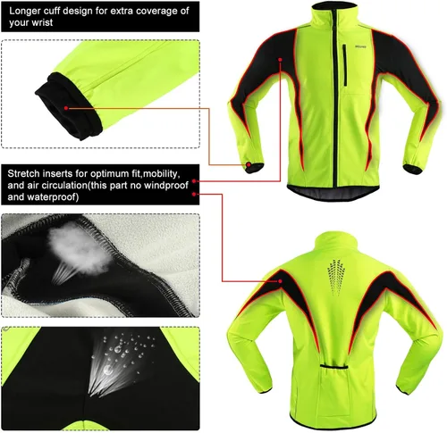 Vista 6 de Chaqueta térmica para ciclismo tejido Softshell resistente al viento impermeable 15K de ARSUXEO