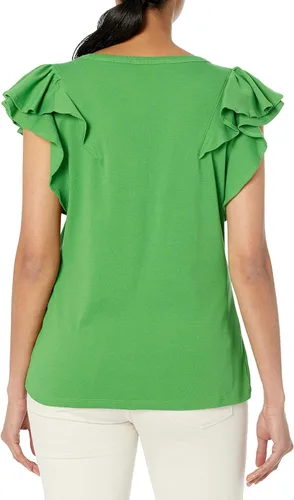 Vista 2 de Tommy Hilfiger Camiseta de manga corta para mujer, esencial, suave, para uso diario