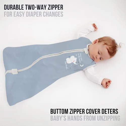 Vista 142 de Mama Cheetah Saco de dormir para bebé de 0.5 TOG, Manta portátil de algodón orgánico para bebé con cremallera bidireccional, Saco de dormir