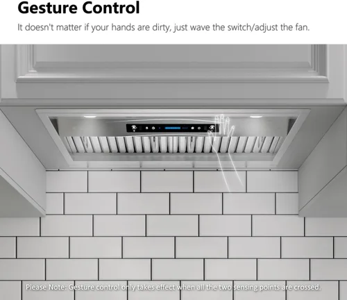 Vista 3 de IKTCH Campana extractora integrada de 30 pulgadas, 900 CFM, conducto convertible sin conductos, campana de ventilación de cocina de acero inoxidable