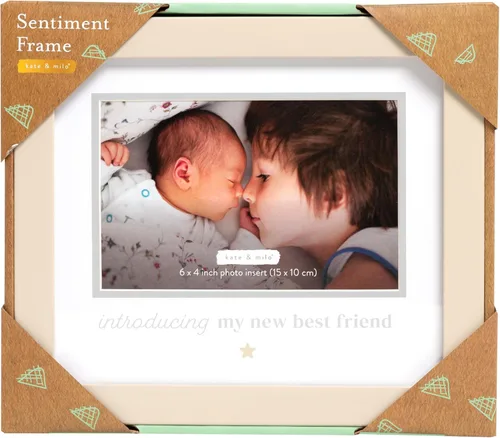 Vista 60 de Kate & Milo Marco de recuerdo para hermanos y hermanos, decoración de habitación del bebé, arte de pared