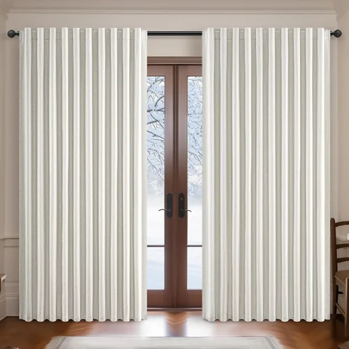 Vista 54 de Juego de 2 cortinas 100% opacas, 84 pulgadas de largo, dormitorio, estéticas, aislamiento térmico, eficiencia energética, mezcla de algodón y lino