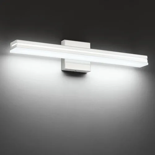 Vista 18 de SineRise - Lámparas LED modernas para tocador de baño (40,6 cm, 3000K/4000K/6000K, regulables), lámparas de pared modernas de acrílico cromado