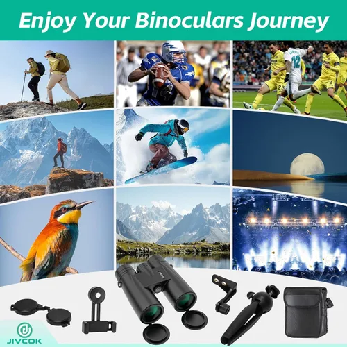 Vista 8 de Binoculares 30x52 para adultos - Prismáticos HD de alta potencia con adaptador de teléfono y trípode, impermeables y de gran campo de visión