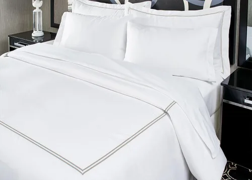 Vista 104 de BedDecor Lujoso juego de funda de edredón de algodón egipcio de 400 hilos, 1 pieza con hermoso bordado de 2 rayas