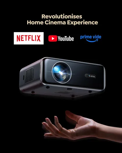 Vista 9 de [Built-in Official Apps/4K Support] Smart Outdoor Projector with WiFi and Bluetooth, 800ANSI Movie Projector, DoIby Audio with Dual Speaker, Auto