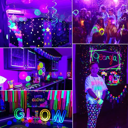 Vista 6 de Ontesik Tira de Luz Negra, 40ft/12m Luz UV Negra Flexible con kit LED, 720 Cuentas de Lámpara, Luz UV de 12V, Danza Interior, Decoración