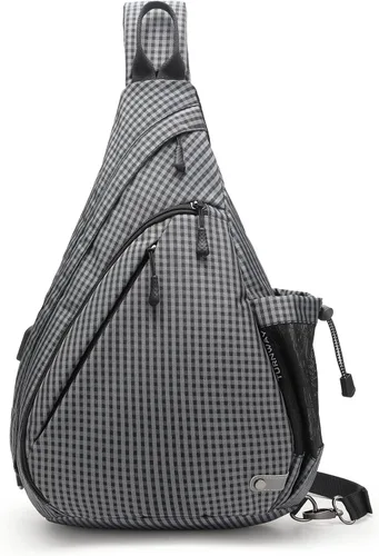 Vista 11 de TurnWay - Bolsa bandolera impermeable, bolsa cruzada, bolsa al hombro, con puerto de carga USB para viajes, senderismo, ciclismo, campamento