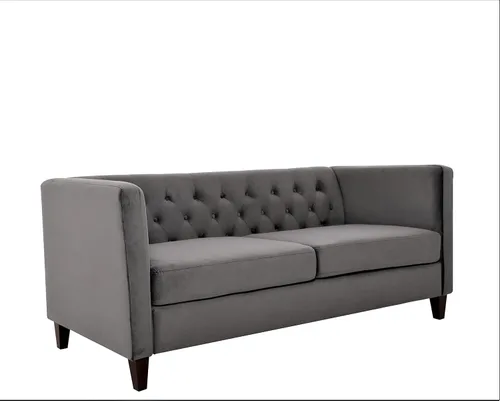 Vista 24 de Muebles modernos clásicos capitoné de tres plazas tapizados de tela de terciopelo para habitación, cómodos sofás de oficina, mini sofás, asiento