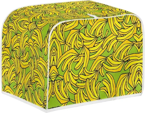 Vista 12 de FKELYI Black Hibiscus Floral Hawaiian Toaster Cover 2 Slice,Small Kitchen Appliance Microwave Bread Maker Dust and Fingerprint Protection