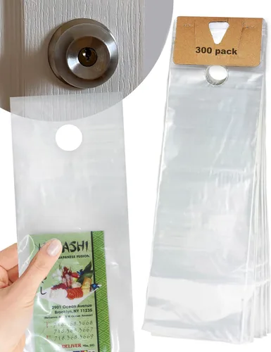 Vista 9 de Skywin - Bolsas de plástico para colgar puertas de 6 x 19 pulgadas (paquete de 100), bolsas transparentes para colgar puertas que protegen volantes