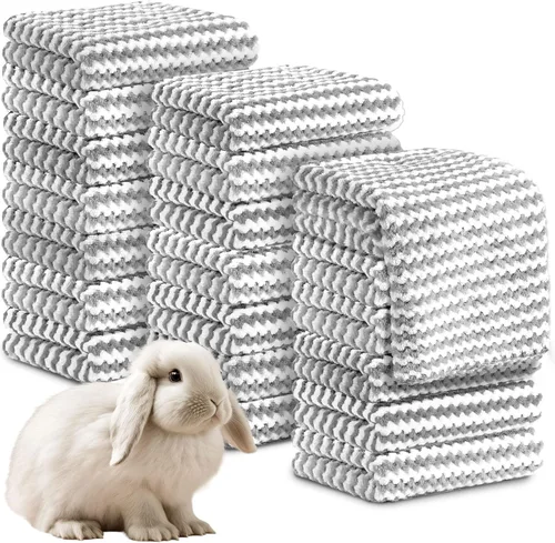 Vista 8 de Moukeren 20 piezas de mantas de forro polar para cobayas, ropa de cama a granel lavable, forro de jaula de forro polar para animales pequeños, paño