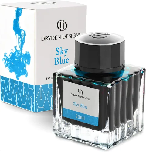 Vista 14 de Dryden Designs Botella de tinta para pluma estilográfica, edición de lujo, flujo suave, diseño compacto, 1.7 fl oz, color negro implacable