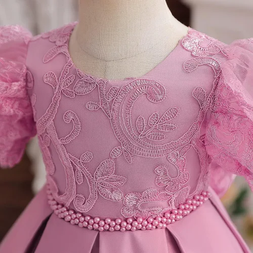 Vista 3 de NNJXD - Vestido de princesa de tul con flores, para usar en bodas, para niñas pequeñas y bebés