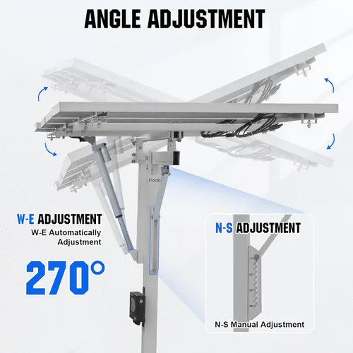 Vista 5 de ECO-WORTHY Sistema de panel solar de seguimiento de un solo eje (aumenta un 30% la potencia) con controlador de seguimiento, alta estabilidad