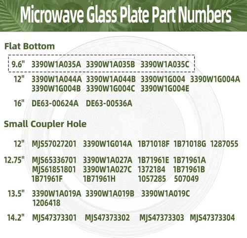 Vista 5 de Flat Bottom 9.6" Microwave Turntable Plate for LG Microwave Compatible with Part # 3390W1A035A 9 5/8 inch LG Microwave Glass Plate
