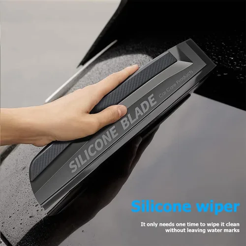Vista 5 de Escoba para Parabrisas de Coche, Hoja de Silicona Suave para Limpiar Agua, Limpiaparabrisas de Vidrio Automático Profesional de Una Pieza, Escoba