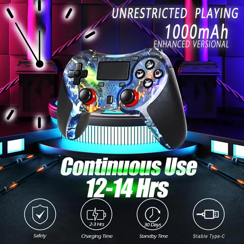 Vista 6 de TERIOS Wireless Controller Compatible with PS4ProSlim, Pa4 Controller with Built-in Speaker, Advanced Buttons Programming, Enhanced Dual Vibration