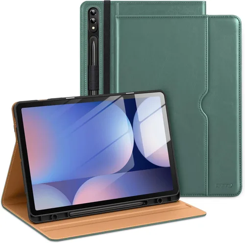 Vista 12 de DTTO Funda para Galaxy Tab S9 Plus de 12.4 pulgadas para tablet (SM-X810/X816B/X818U), funda folio de cuero premium para negocios con soporte para S
