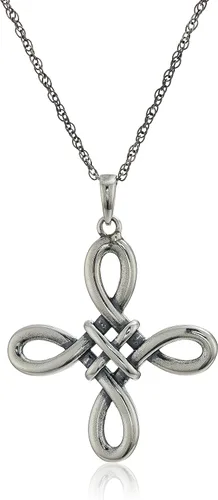 Vista 11 de Yaxa Essentials . Collar con colgante celta de plata de ley 925 para mujer, cadena Rolo de 18 pulgadas, joyería hipoalergénica para mujer