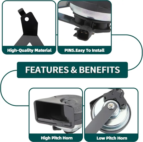 Vista 4 de Conjunto de bocina con soporte compatible con Ford F-150 2009-2014 Reemplazar 9L3Z-13832-A