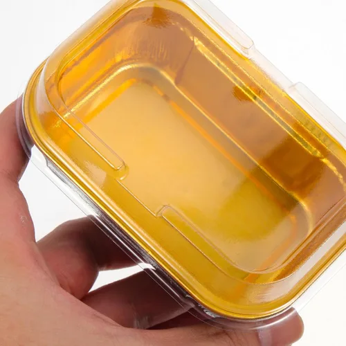 Vista 2 de 50pcs Muffin Desechables Latas Papel De Aluminio Tazas Para Hornear Con Tapas Cupcake Embalaje Contenedores Para Fiesta Boda