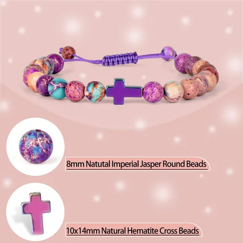 Vista 101 de LPBeads Pulsera de piedra natural hecha a mano de tamaño ajustable