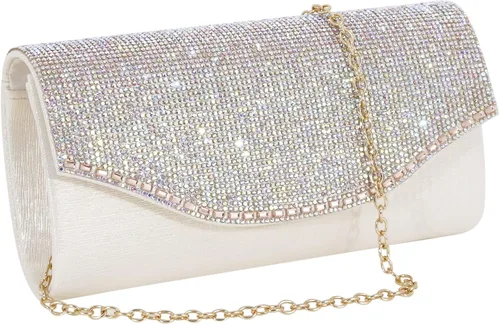 Naimo Bling Shiny Rhinestone Wedding Evening Party Clutch Handbag Purse