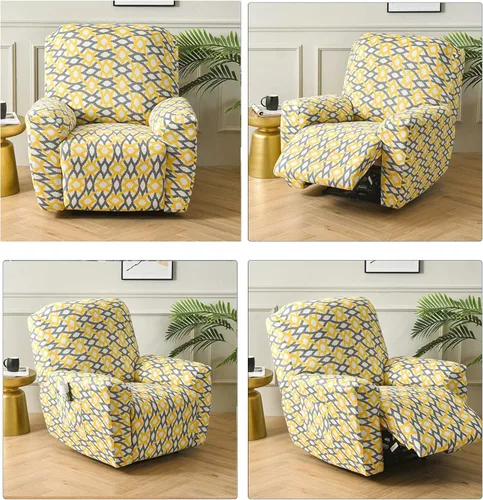Vista 8 de Eco-Ancheng Fundas reclinables Lazyboy de 4 piezas, fundas para sofá reclinable, fundas antideslizantes para sillas reclinables, con bolsillos