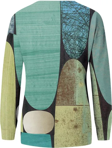 Vista 4 de Sudadera para mujer, casual, con estampado de garfia, manga larga, cuello redondo, linda, holgada, sin botones