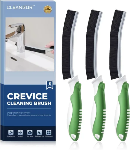 Vista 10 de Cleangor Cepillos de limpieza de grietas, cepillo de limpieza para espacios pequeños difíciles de alcanzar, artículos esenciales para el hogar