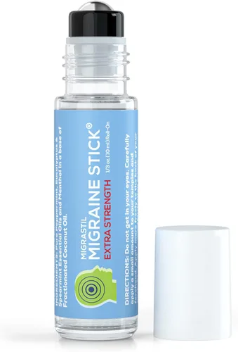 Basic Vigor Migrastil Extra Strength Migraine Stick Fórmula Avanzada, Fuerte Aromaterapia Roll On Incluye Mentol, Aceites Esenciales, Sin Lavanda,