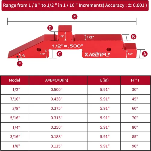 Vista 5 de Barras de configuración de mesa de enrutador, juego de 7 bloques de configuración de aluminio de precisión con medidor de altura para accesorios