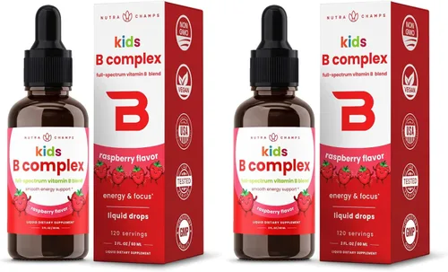 Vista 12 de Gotas líquidas orgánicas de complejo de vitamina B USDA Suplemento complejo de vitaminas B con gotas B1, B2, B3, B6, B7, B9 y metil B12