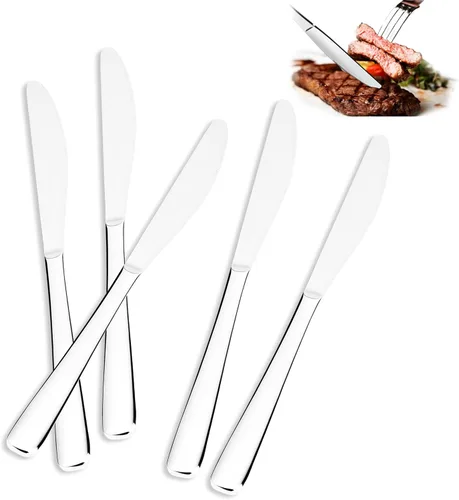 Vista 8 de Juego de 24 cuchillos de mantequilla – Cuchillo de mantequilla de 9 pulgadas, juego de cuchillos de cena de acero inoxidable de grado alimenticio