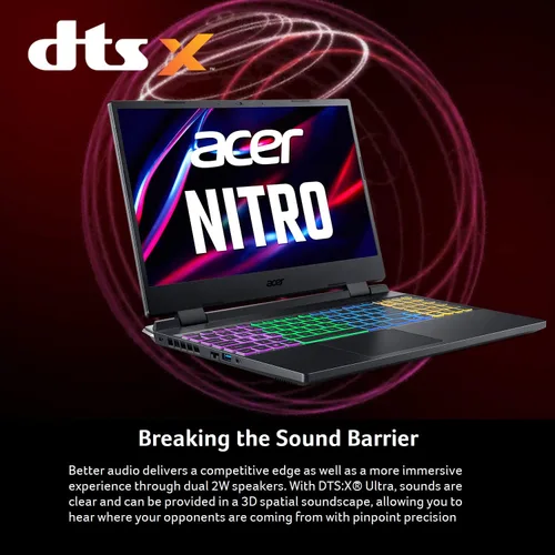 Vista 8 de acer Nitro 5 AN515-58-725A - Laptop para juegos Intel Core i7-12700H GPU NVIDIA GeForce RTX 3060 Pantalla IPS FHD de 15.6 pulgadas 144Hz 3ms
