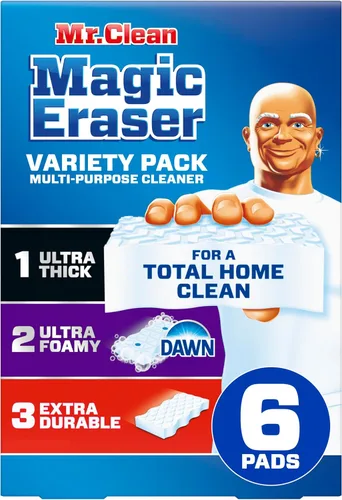 Mr. Clean Esponja Mágica Borradora, Limpiador Multiusos, Esponja de Limpieza, Cocina, Baño, Ducha, Horno, Suministros de Limpieza, Paquete Variado