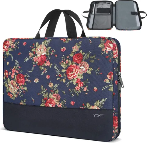 Vista 16 de Ytonet Funda profesional para transportar laptop de 13 a 13.3 pulgadas, delgada, con asas, resistente al agua, compatible con laptops MacBook Air