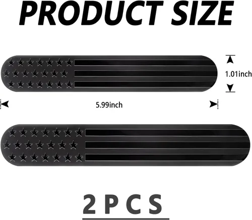 Vista 2 de 2 calcomanías de metal de aluminio 3D con emblema de la bandera estadounidense para decoración de parachoques de exteriores, calcomanías populares