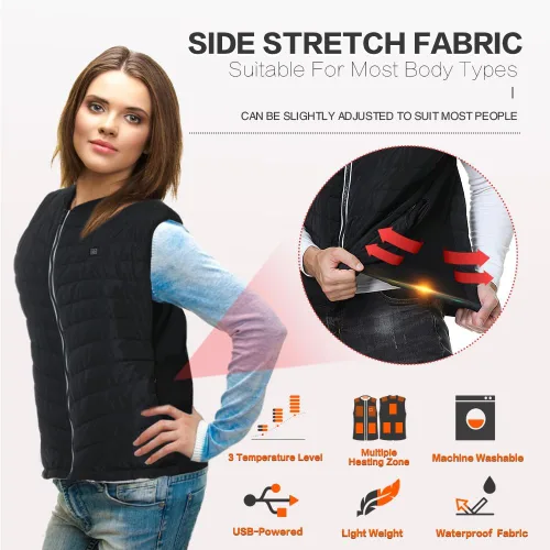 Vista 5 de CPHST Heated Vest for Men Women , USB Electric Heated Jacket With Battery Pack Included ,Lightweight Warm Vest Outdoor