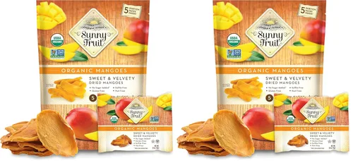 Vista 9 de Sunny Fruit Mangos secos orgánicos suaves – 1 bolsa (5 paquetes de porciones individuales) Sin conservantes, sulfuros o azúcar añadido Paquetes