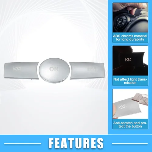 Vista 3 de Cubierta de botón de radio multimedia para Mercedes-Benz Clase C X204 W204 C200 ABS tono plateado