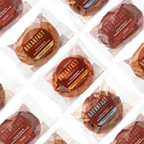 Vista 4 de Susie's Smart Breakfast Cookie, Caja mixta de 12 galletas de desayuno (3) nueces de naranja y arándano (3) manzana de jengibre (3) plátano coco (3)