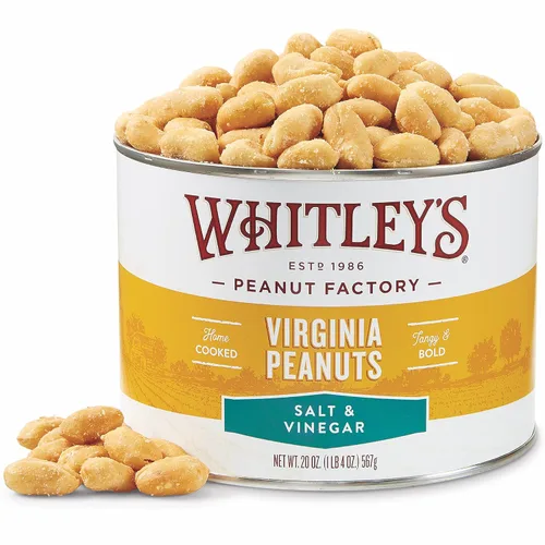 Vista 11 de Maní de Virginia con sal y pimienta molida de Whitley – Cacahuetes Virginia súper extragrandes "cocinados en casa" (lata de 20 onzas)